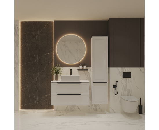 Тумба со столешницей Севилья 100, Белый мат / Столешница компакт-плита, Белая - Изображение 3