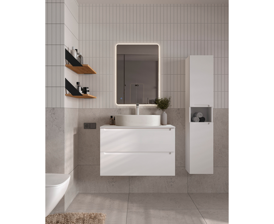 Деталь-крышки стола для мебели (ЛДСП) CLDSP18W795458C2 Белая 795*458 (2 выреза)