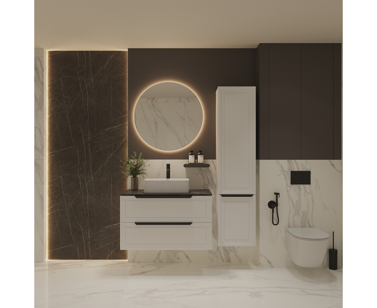 Тумба со столешницей Севилья 100, Белый мат / Столешница компакт-плита, Куритиба - Изображение 3