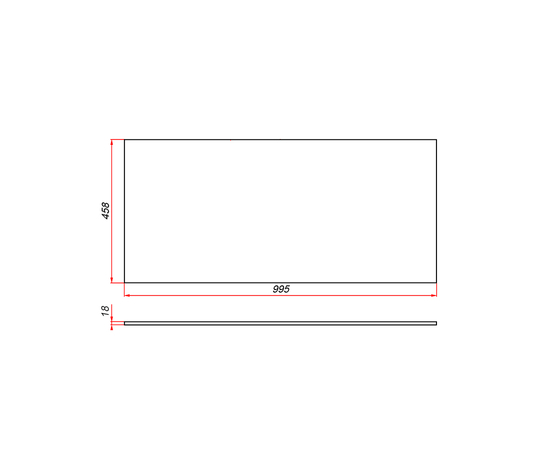 Деталь-крышки стола для мебели (ЛДСП) CLDSP18A995458 Аттик 995*458 (без выреза) - Изображение 3