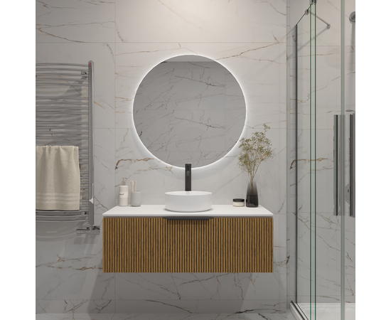 Тумба под раковину/столешницу Кито 100 Белый/Тростник - Изображение 4