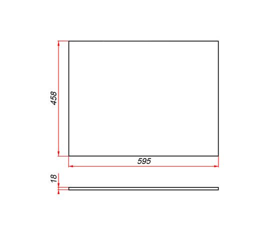 Деталь-крышки стола для мебели (ЛДСП) CLDSP18W595458 Белая 595*458 (без выреза) - Изображение 3