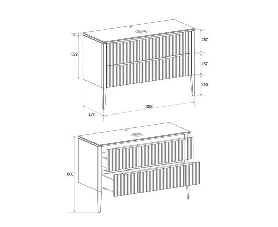 Тумба со столешницей Валенсия 100, Бежево-розовый / Столешница компакт-плита, Белая - Изображение 7