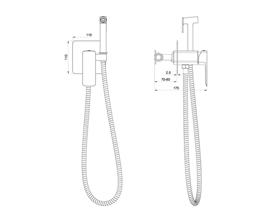 Гигиенический душ со смесителем Oliveeka OL-829003-BG, золотой матовый