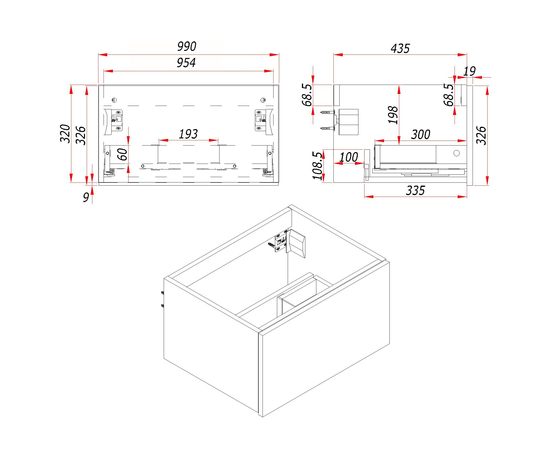 Тумба с раковиной Кито Флавио 100 Белый РЕТ - Изображение 6