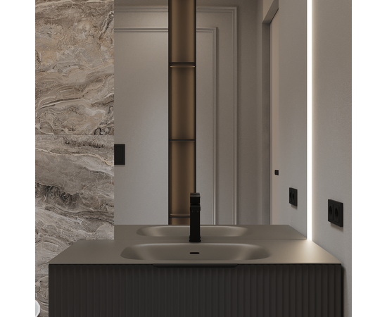 Раковина из авиаля Oliveeka M115G80 темный серый - Изображение 5