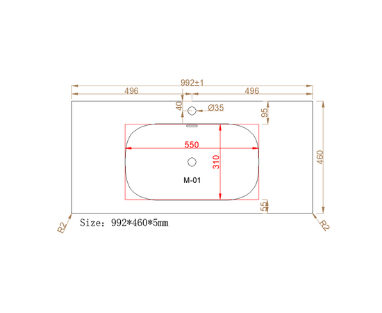 Раковина из авиаля Oliveeka M115B100 темный коричневый - Изображение 9