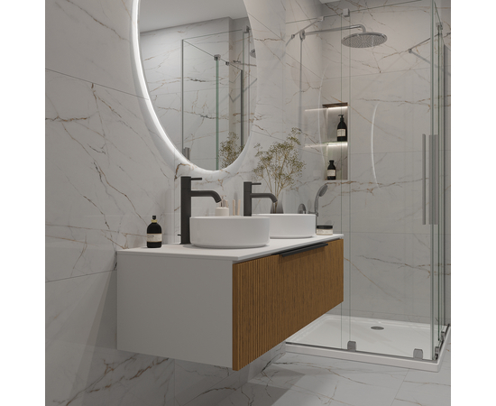 Тумба под раковину/столешницу Кито 120 Белый/Тростник - Изображение 5