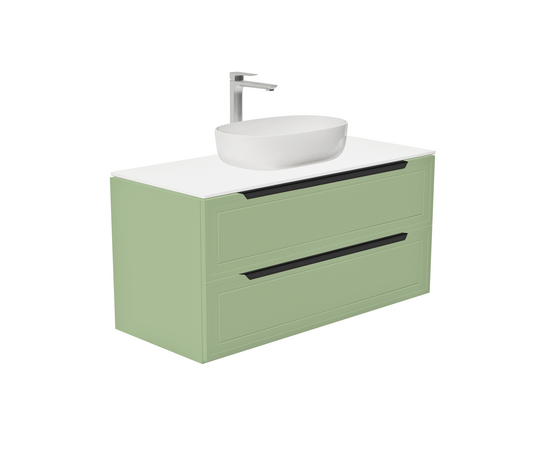 Тумба со столешницей Севилья 100, Фисташковый / Столешница компакт-плита, Белая