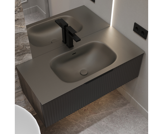 Раковина из авиаля Oliveeka M115B100 темный коричневый - Изображение 7