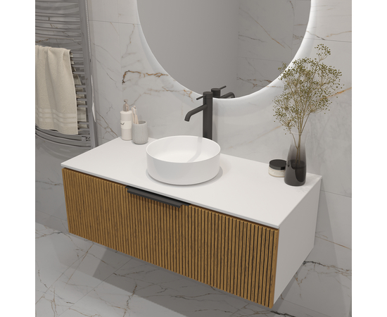 Тумба под раковину/столешницу Кито 100 Белый/Тростник - Изображение 5