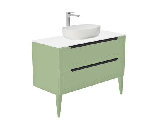 Тумба со столешницей Севилья 100, Фисташковый / Столешница компакт-плита, Белая