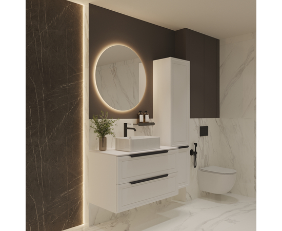 Тумба со столешницей Севилья 100, Белый мат / Столешница компакт-плита, Белая - Изображение 4