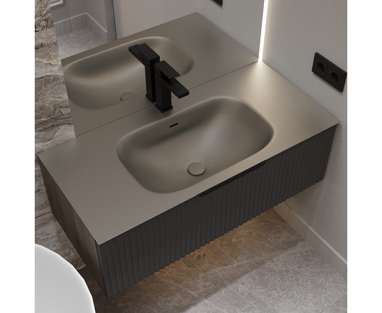 Раковина из авиаля Oliveeka M115G80 темный серый - Изображение 6