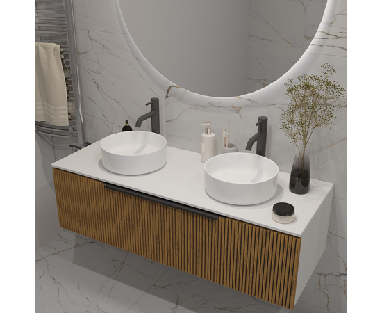 Тумба под раковину/столешницу Кито 120 Белый/Тростник - Изображение 6