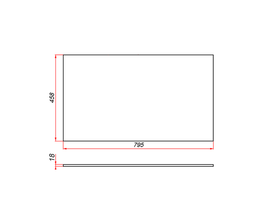 Деталь-крышки стола для мебели (ЛДСП) CLDSP18A795458 Аттик 795*458 (без выреза) - Изображение 3