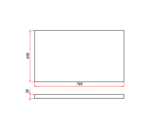 Столешница пластик HPL 38 Туя, 795х458 мм