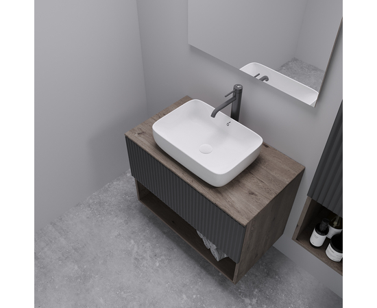 Деталь-крышки стола для мебели (ДСП Дуб Гладстоун) CDSP18TS595458C2 Сепия 595*458 (2 выреза) - Изображение 4