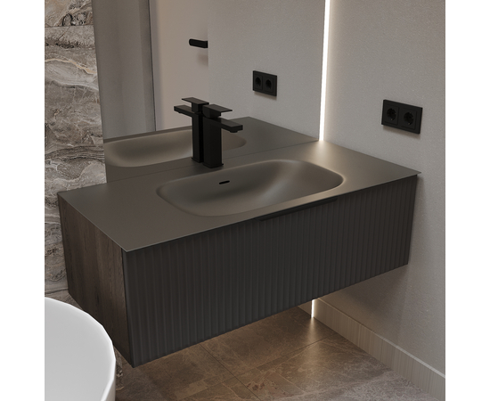 Раковина из авиаля Oliveeka M115B70 темный коричневый - Изображение 8