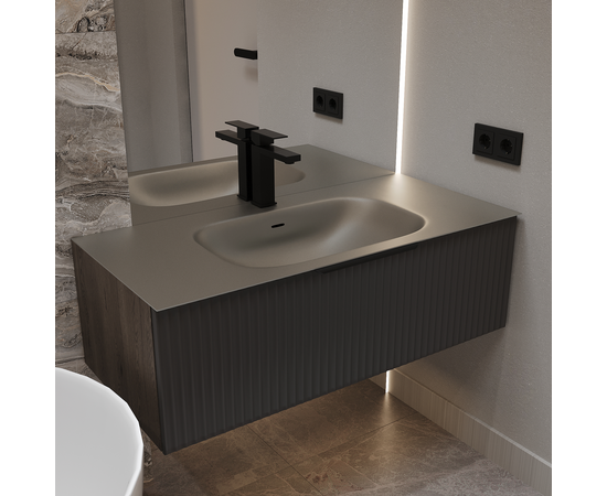 Раковина из авиаля Oliveeka M115G80 темный серый - Изображение 7