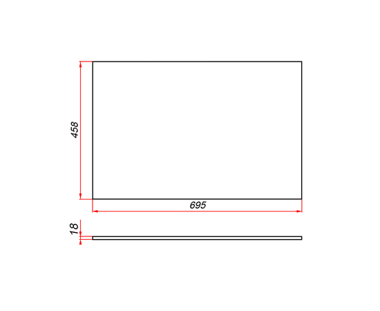 Деталь-крышки стола для мебели (ЛДСП) CLDSP18A695458 Аттик 695*458 (без выреза) - Изображение 3