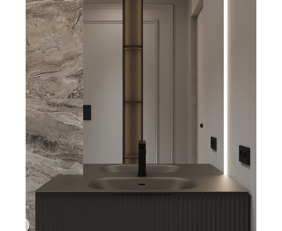 Раковина из авиаля Oliveeka M115B100 темный коричневый - Изображение 6