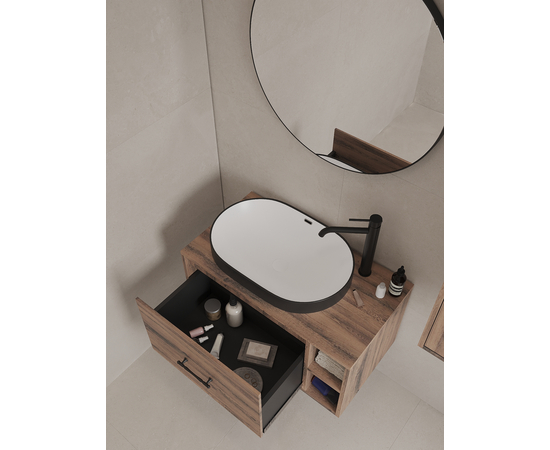 Тумба под раковину Дион-Анталья A100LOW1BC, Дуб Веллингтон 100 / столешница ЛДСП  Дуб Веллингтон (1 вырез BC) - Изображение 2