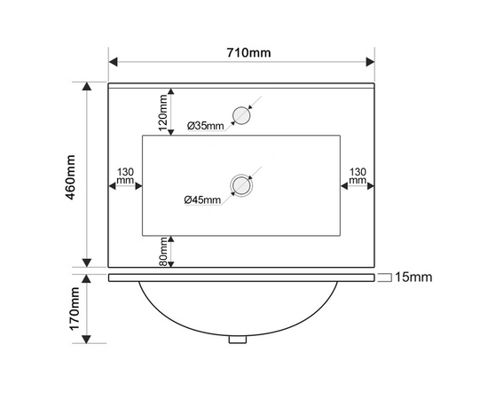 Раковина накладная Oliveeka NS70 белая - Изображение 7