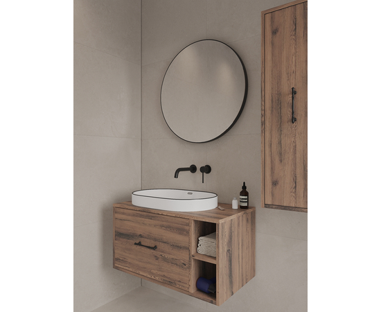 Тумба под раковину Дион-Анталья A100LOW1BC, Дуб Веллингтон 100 / столешница ЛДСП  Дуб Веллингтон (1 вырез BC) - Изображение 4