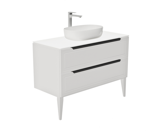 Тумба со столешницей Севилья 100, Белый мат / Столешница компакт-плита, Белая