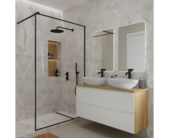 Тумба с раковиной Дион 120 Белый мат/Дуб - Изображение 5