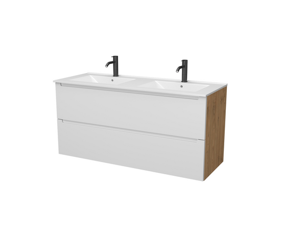 Тумба с раковиной Дион 120 Белый мат/Дуб - Изображение 2