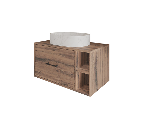 Тумба под раковину Дион-Анталья A80LOWC0, Дуб Веллингтон 80 / столешница ЛДСП Дуб Веллингтон (без вырезов)