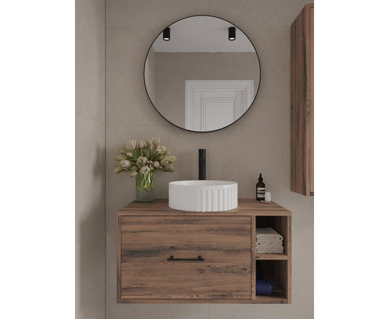 Тумба под раковину Дион-Анталья A80LOWC0, Дуб Веллингтон 80 / столешница ЛДСП Дуб Веллингтон (без вырезов) - Изображение 2