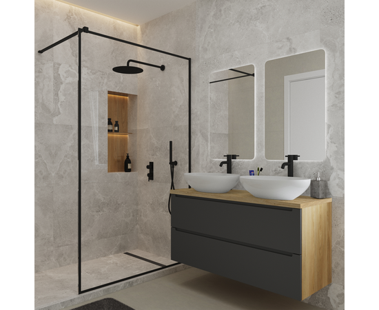 Тумба со столешницей Дион 120 Графит мат/Дуб - Изображение 5