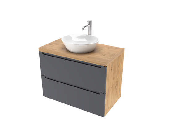 Тумба под раковину/столешницу Дион 60 Графит мат/Дуб