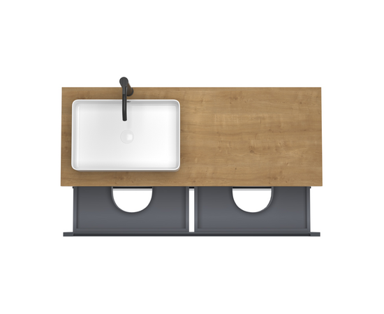 Тумба со столешницей Дион 120 Графит мат/Дуб - Изображение 2