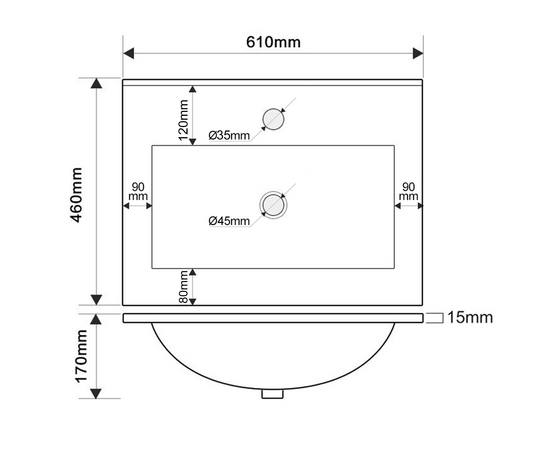 Тумба c раковиной Дион 60 Серо-синий - Изображение 5