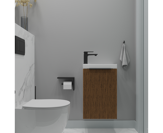 Тумба с раковиной Монови Слим 40 Белый/Тростник - Изображение 2