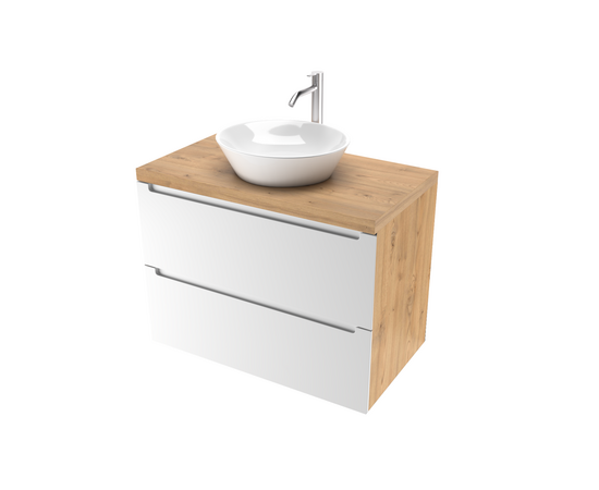 Тумба под раковину/столешницу Дион 100 Белый мат/Дуб