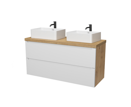 Тумба со столешницей Дион 120 Белый мат/Дуб