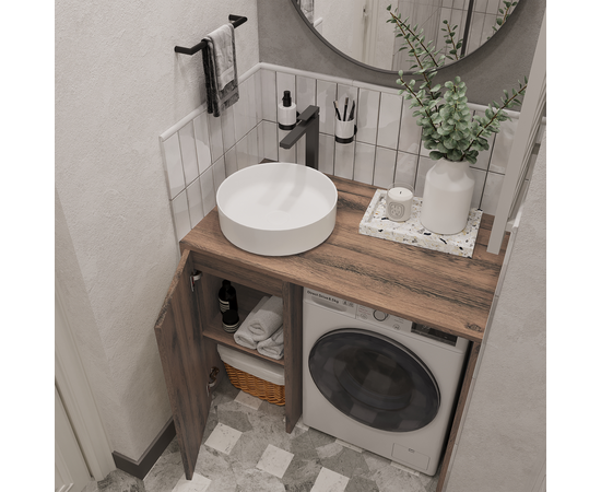 Тумба Стамбул S100LAW0LAWWMD, Древесина Аттик 100 (без вырезов, с дверью, универс) - Изображение 2