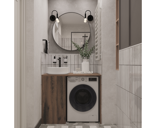 Тумба Стамбул S120LAW0LAWWMD, Древесина Аттик 120 (без вырезов, с дверью, универс)