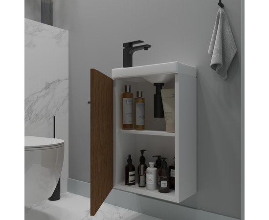 Тумба под раковину Монови Слим 40 Белый/Тростник - Image 2