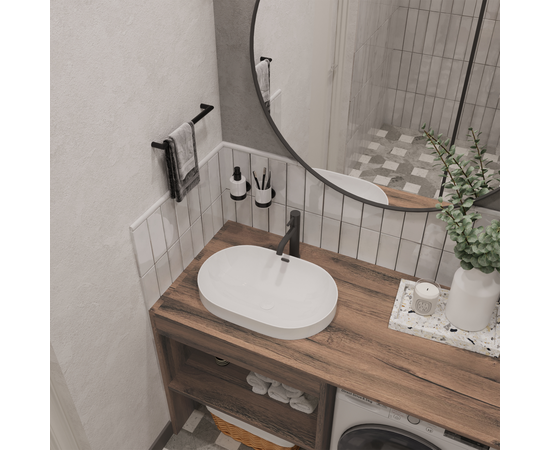 Тумба Стамбул S130LAW0LAWWMC2BC-OL6002, Древесина Аттик 130 (2 выреза BC, левое расположение ниши)/раковина 6002 - Изображение 4