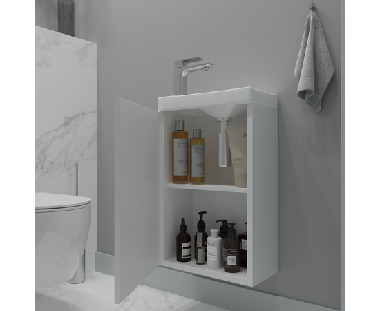 Тумба под раковину Монови Слим 40 Белый мат - Изображение 2