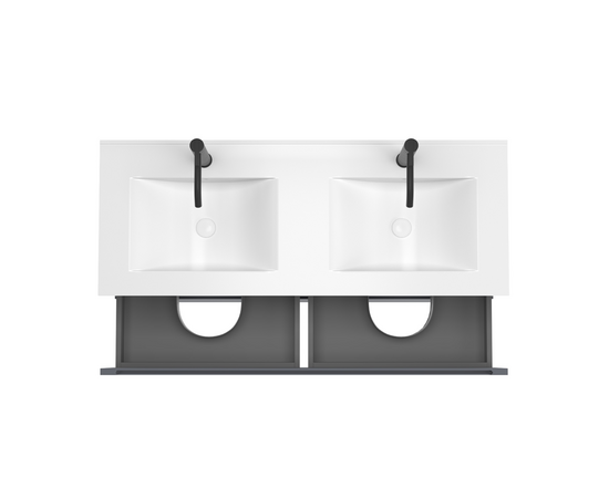 Тумба под раковину/столешницу Дион Графит мат/Дуб 120