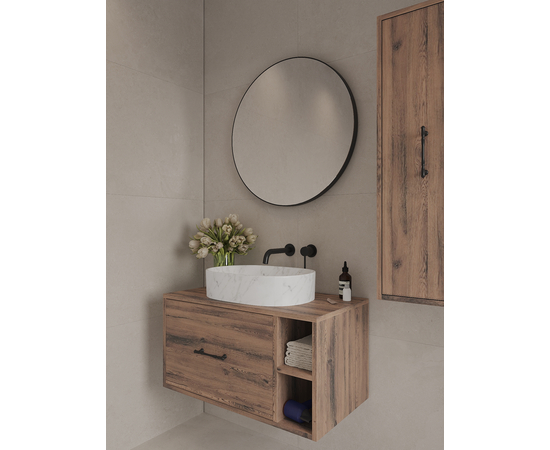 Тумба под раковину Дион-Анталья A80LOWC0, Дуб Веллингтон 80 / столешница ЛДСП Дуб Веллингтон (без вырезов) - Изображение 5