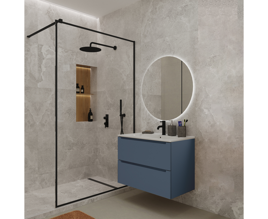 Тумба с раковиной Дион 80 Серо-синий - Изображение 2