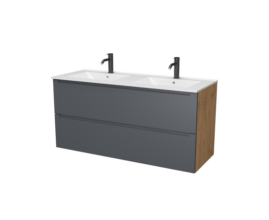 Тумба под раковину/столешницу Дион 120 Графит мат/Дуб - Изображение 2